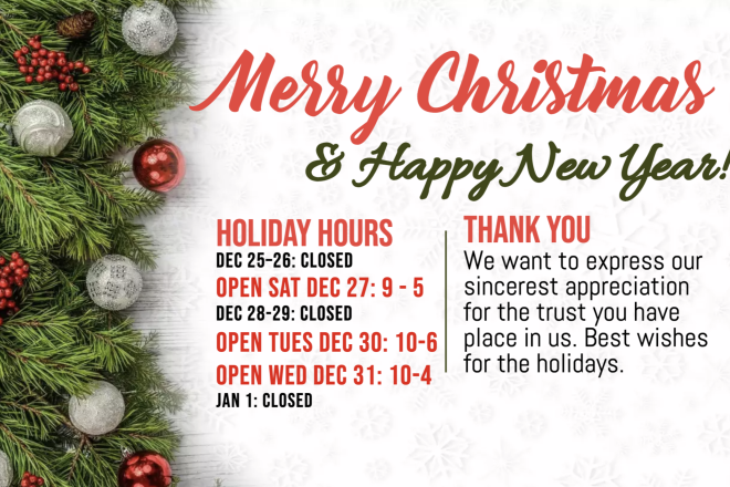 Holiday Hours