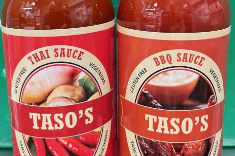 Taso's sauce bottle