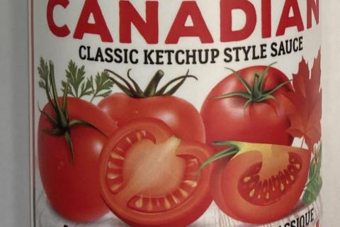 Glass ketchup bottle