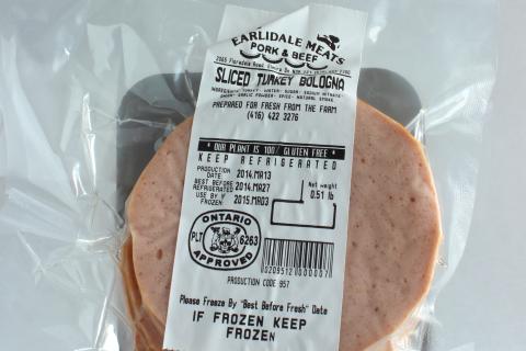 sliced turkey bologna